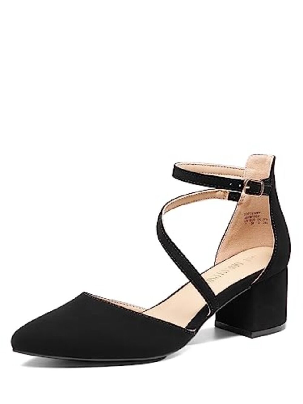 🆕 Women's Closed Pointed Toe Low Chunky Heels Pumps Ankle Strap Wedding